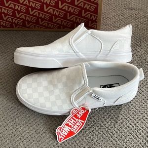 NEW White Checkered Vans